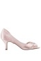 Women Nina Shoes Wide Widths | Contesa Pearl Rose Satin D'orsay Mid-heel Pumps With A Peep-toe