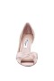 Women Nina Shoes Wide Widths | Contesa Pearl Rose Satin D'orsay Mid-heel Pumps With A Peep-toe