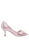 Women Nina Shoes Wide Widths | Contesa Pink Quartz Satin D'orsay Mid-heel Pumps With A Peep-toe
