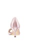 Women Nina Shoes Wide Widths | Contesa Pink Quartz Satin D'orsay Mid-heel Pumps With A Peep-toe