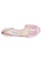 Women Nina Shoes Wide Widths | Contesa Pink Quartz Satin D'orsay Mid-heel Pumps With A Peep-toe