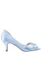 Women Nina Shoes Wide Widths | Contesa Sky Blue Satin D'orsay Mid-heel Pumps With A Peep-toe