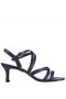 Women Nina Shoes Wide Widths | Genaya New Navy Satin Strappy Mid-heel dressy Sandal