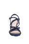Women Nina Shoes Wide Widths | Genaya New Navy Satin Strappy Mid-heel dressy Sandal