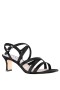 Women Nina Shoes Wide Widths | Genaya Noir Satin Strappy Mid-heel dressy Sandal