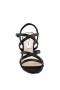 Women Nina Shoes Wide Widths | Genaya Noir Satin Strappy Mid-heel dressy Sandal