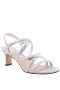 Women Nina Shoes Wide Widths | Genaya Silver Strappy Mid-heel dressy Sandal