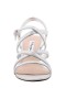Women Nina Shoes Wide Widths | Genaya Silver Strappy Mid-heel dressy Sandal
