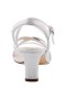 Women Nina Shoes Wide Widths | Genaya Silver Strappy Mid-heel dressy Sandal