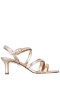 Women Nina Shoes Wide Widths | Genaya Taupe Satin Strappy Mid-heel dressy Sandal