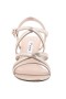 Women Nina Shoes Wide Widths | Genaya Taupe Satin Strappy Mid-heel dressy Sandal