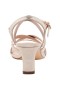 Women Nina Shoes Wide Widths | Genaya Taupe Satin Strappy Mid-heel dressy Sandal