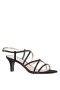 Women Nina Shoes Wide Widths | Neli Black Suedette Strappy Mid-heel Sandal