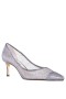 Women Nina Shoes Wide Widths | Niley Steel/light Gunmetal Mesh Low-heel Classic Dressy Pump