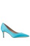 Women Nina Shoes Wide Widths | Nina60 Cielo Satin Mid-heel Classic Pump