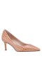 Women Nina Shoes Wide Widths | Nina60 Dark Latte Croco Patent Leatherette Mid-heel Classic Pump