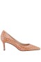 Women Nina Shoes Wide Widths | Nina60 Dark Latte Croco Patent Leatherette Mid-heel Classic Pump