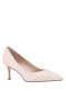 Women Nina Shoes Wide Widths | Nina60 Parchment Croco Patent Leatherette Mid-heel Classic Pump