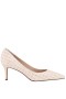 Women Nina Shoes Wide Widths | Nina60 Parchment Croco Patent Leatherette Mid-heel Classic Pump