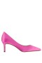 Women Nina Shoes Wide Widths | Nina60 Ultra Pink Satin Mid-heel Classic Pump