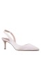 Women Nina Shoes Wide Widths | Nina60s Ivory Satin Mid-heel Slingback Pumps