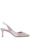 Women Nina Shoes Wide Widths | Nina60s Ivory Satin Mid-heel Slingback Pumps