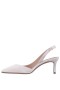Women Nina Shoes Wide Widths | Nina60s Ivory Satin Mid-heel Slingback Pumps