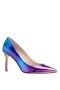 Women Nina Shoes Wide Widths | Nina85 Electric Blue Ombre Patent Leatherette High-heel Classic Pump