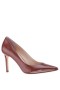 Women Nina Shoes Wide Widths | Nina85 Mocha Patent Leatherette High-heel Classic Pump
