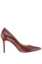 Women Nina Shoes Wide Widths | Nina85 Mocha Patent Leatherette High-heel Classic Pump
