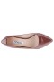 Women Nina Shoes Wide Widths | Nina85 Mocha Patent Leatherette High-heel Classic Pump