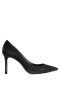 Women Nina Shoes Wide Widths | Nina85 True Blacksuedette High-heel Classic Pump