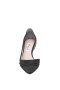 Women Nina Shoes Wide Widths | Noreen Black Satin With Crystals Mid-heel D'orsay Pumps With Pointed-toe