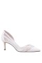 Women Nina Shoes Wide Widths | Noreen Ivory Satin With Crystals Mid-heel D'orsay Pumps With Pointed-toe