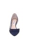 Women Nina Shoes Wide Widths | Noreen New Navy Satin With Crystals Mid-heel D'orsay Pumps With Pointed-toe