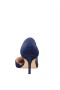 Women Nina Shoes Wide Widths | Noreen New Navy Satin With Crystals Mid-heel D'orsay Pumps With Pointed-toe
