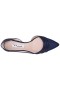 Women Nina Shoes Wide Widths | Noreen New Navy Satin With Crystals Mid-heel D'orsay Pumps With Pointed-toe