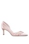 Women Nina Shoes Wide Widths | Noreen Pearl Rose Satin With Crystals Mid-heel D'orsay Pumps With Pointed-toe