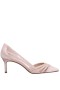 Women Nina Shoes Wide Widths | Noreen Pearl Rose Satin With Crystals Mid-heel D'orsay Pumps With Pointed-toe