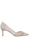 Women Nina Shoes Wide Widths | Noreen Platino Glitter With Crystals Mid-heel D'orsay Pumps With Pointed-toe