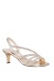 Women Nina Shoes Wide Widths | Noura Platino Glitter Crystal Slingback Mid-heel Evening Sandal