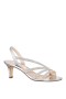 Women Nina Shoes Wide Widths | Noura Silver Glitter Crystal Slingback Mid-heel Evening Sandal
