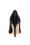 Women Nina Shoes Wide Widths | Rhiyana Black Satin Peep Toe High-heel Classic Pump