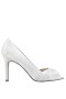 Women Nina Shoes Wide Widths | Rhiyana Ivory Satin Peep Toe High-heel Classic Pump