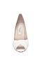 Women Nina Shoes Wide Widths | Rhiyana Ivory Satin Peep Toe High-heel Classic Pump