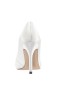 Women Nina Shoes Wide Widths | Rhiyana Ivory Satin Peep Toe High-heel Classic Pump