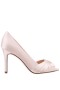 Women Nina Shoes Wide Widths | Rhiyana Pearl Rose Satin Peep Toe High-heel Classic Pump