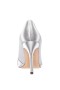 Women Nina Shoes Wide Widths | Rhiyana Silver Satin Peep Toe High-heel Classic Pump
