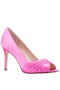 Women Nina Shoes Wide Widths | Rhiyana Ultra Pink Satin Peep Toe High-heel Classic Pump