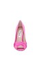 Women Nina Shoes Wide Widths | Rhiyana Ultra Pink Satin Peep Toe High-heel Classic Pump